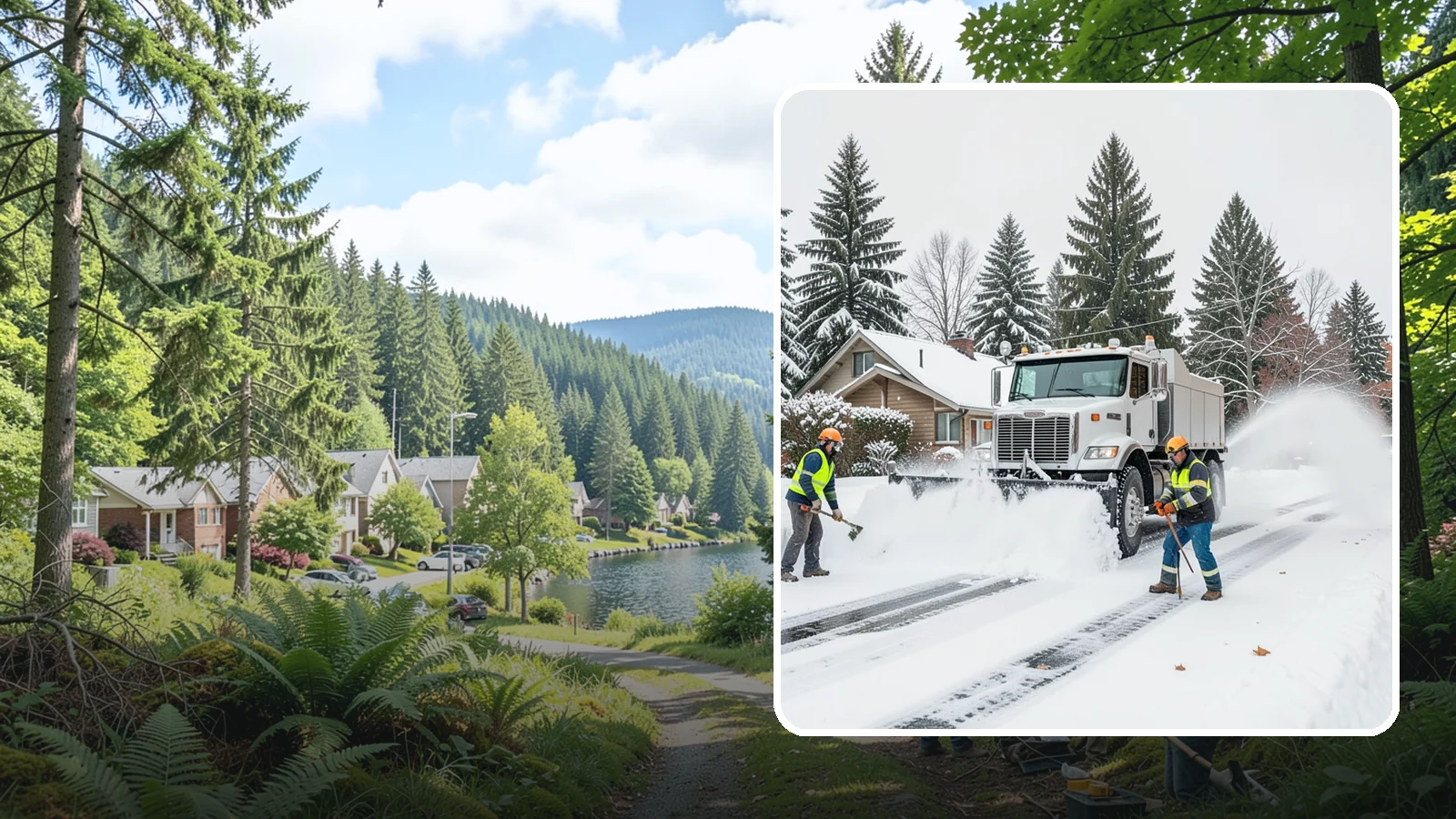 Plow Truck Service in Lake Forest Park, King County, WA - Our plow trucks clear driveways, lots, and access roads across Western Washington quickly and thoroughly.