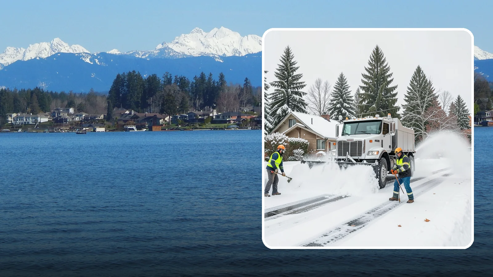 Plow Truck Service in Lake Stevens, Snohomish County, WA - Our plow trucks clear driveways, lots, and access roads across Western Washington quickly and thoroughly.