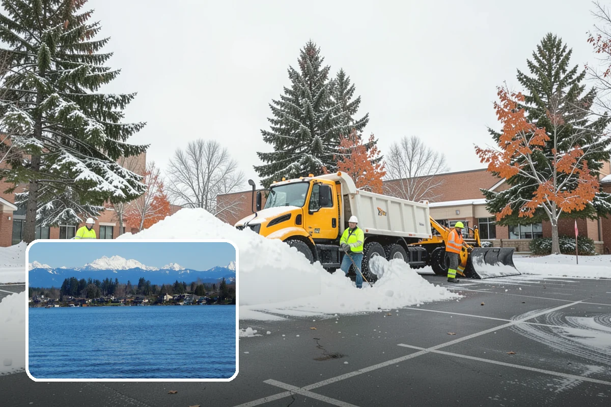 Plow Truck Service in Lake Stevens, Snohomish County, WA - Fast clearing of heavy maritime snow across large surfaces