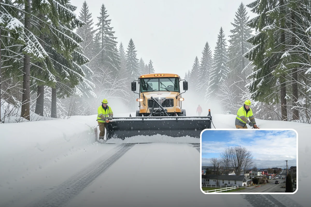 Plow Truck Service in Langley, Island County, WA - Fast clearing of heavy maritime snow across large surfaces