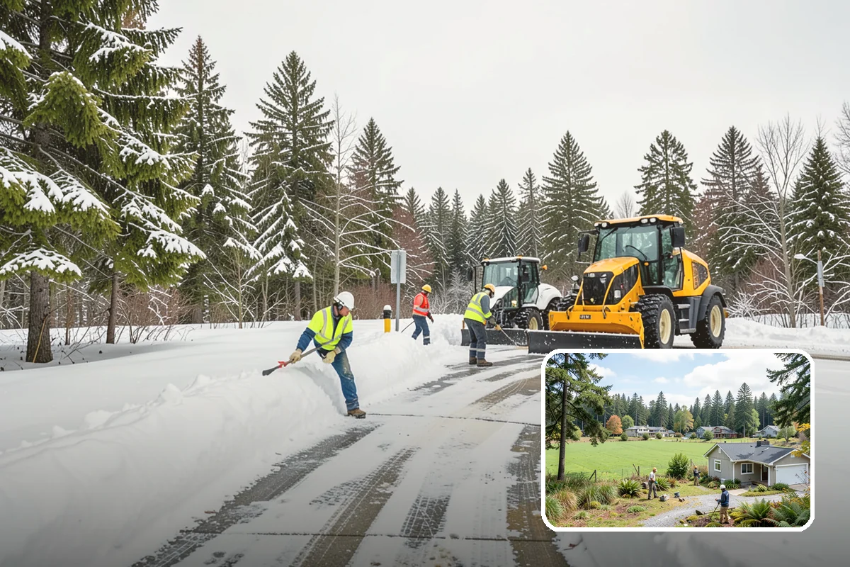 Plow Truck Service in Lyman, Skagit County, WA - Fast clearing of heavy maritime snow across large surfaces