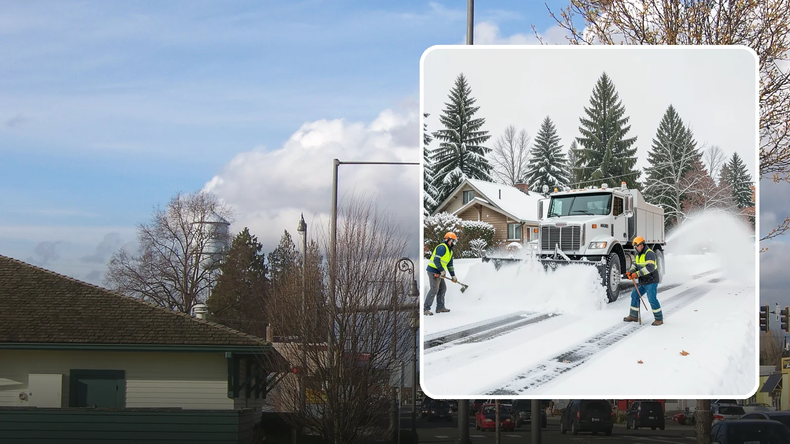Plow Truck Service in Marysville, Snohomish County, WA - Our plow trucks clear driveways, lots, and access roads across Western Washington quickly and thoroughly.