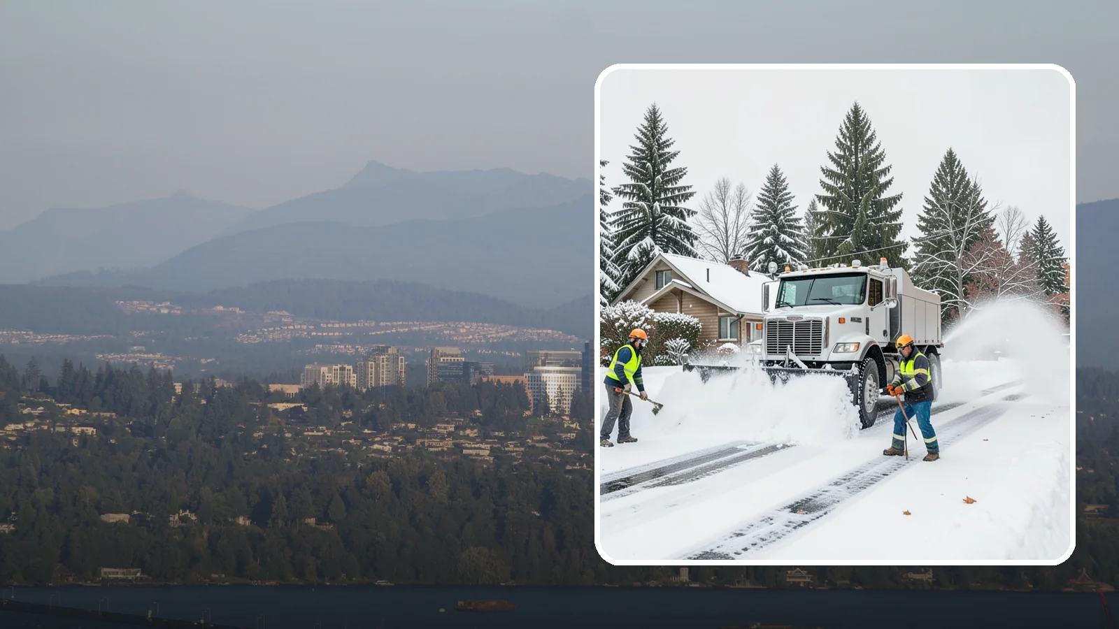 Plow Truck Service in Medina, King County, WA - Our plow trucks clear driveways, lots, and access roads across Western Washington quickly and thoroughly.