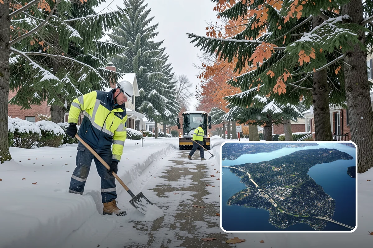 Plow Truck Service in Mercer Island, King County, WA - Fast clearing of heavy maritime snow across large surfaces