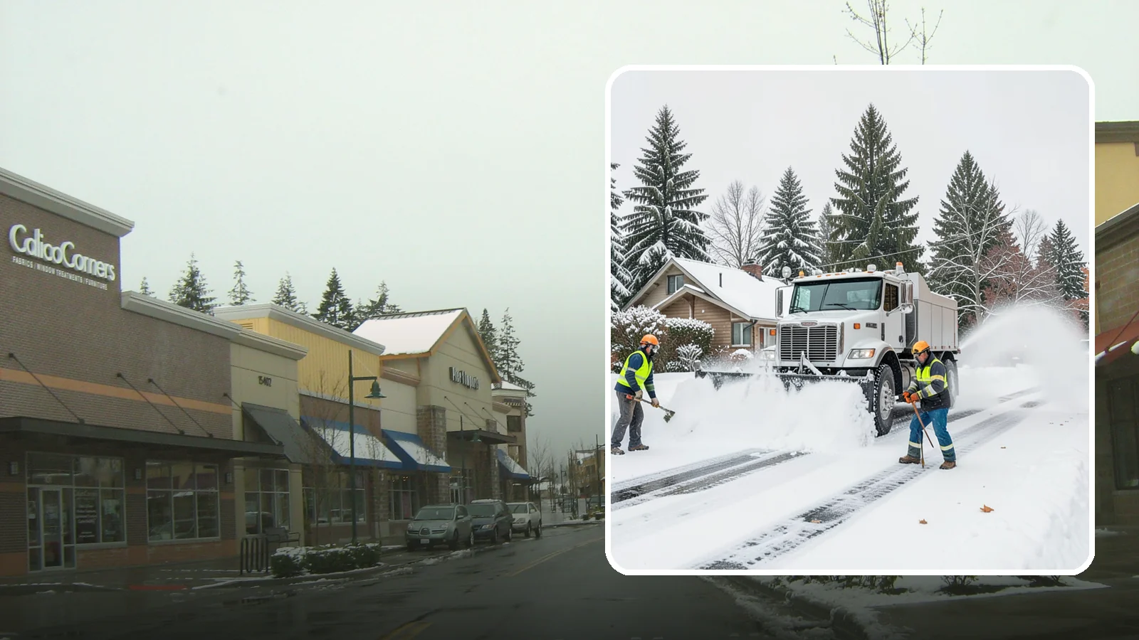 Plow Truck Service in Mill Creek, Snohomish County, WA - Our plow trucks clear driveways, lots, and access roads across Western Washington quickly and thoroughly.