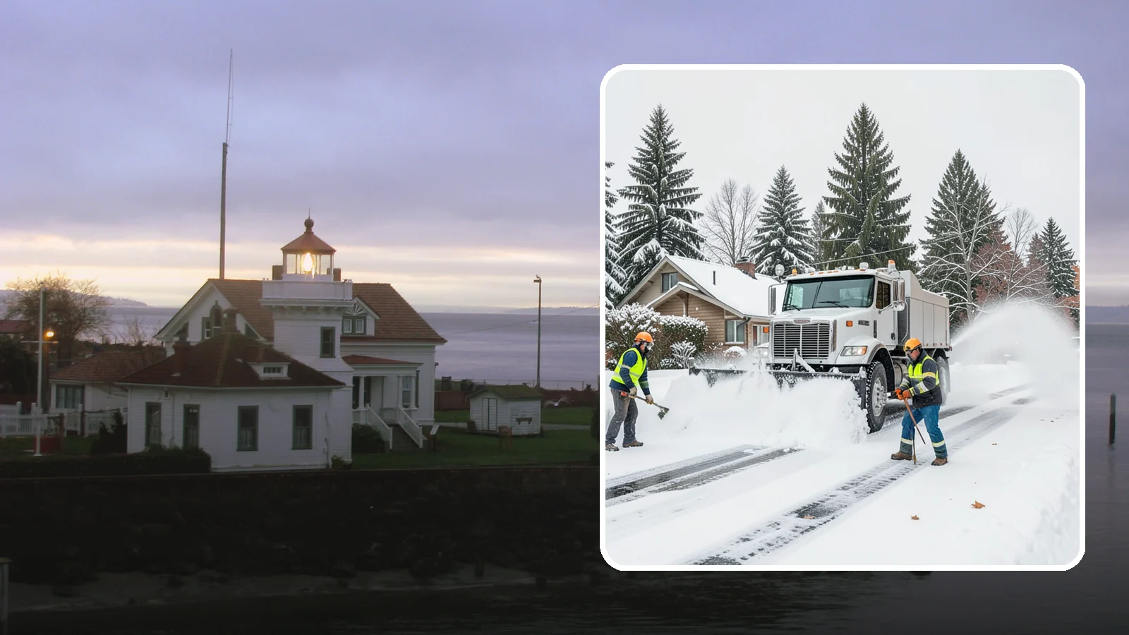 Plow Truck Service in Mukilteo, Snohomish County, WA - Our plow trucks clear driveways, lots, and access roads across Western Washington quickly and thoroughly.
