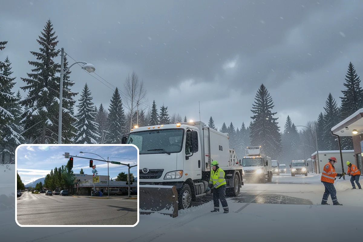 Plow Truck Service in North Bend, King County, WA - Fast clearing of heavy maritime snow across large surfaces