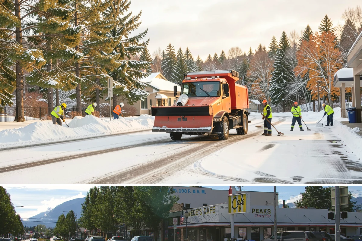 Plow Truck Service in North Bend, King County, WA - Plow truck service runs from the first lowland snowfall in late November through the last events of February and early March.