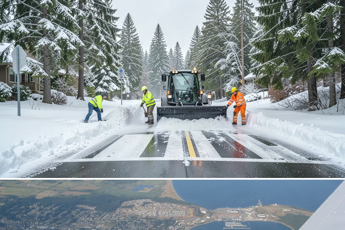 Plow Truck Service in Oak Harbor, Island County, WA - Plow truck service runs from the first lowland snowfall in late November through the last events of February and early March.
