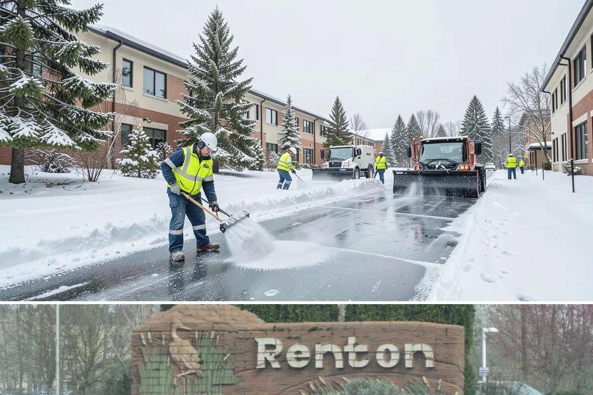 Plow Truck Service in Renton, King County, WA - Plow truck service runs from the first lowland snowfall in late November through the last events of February and early March.