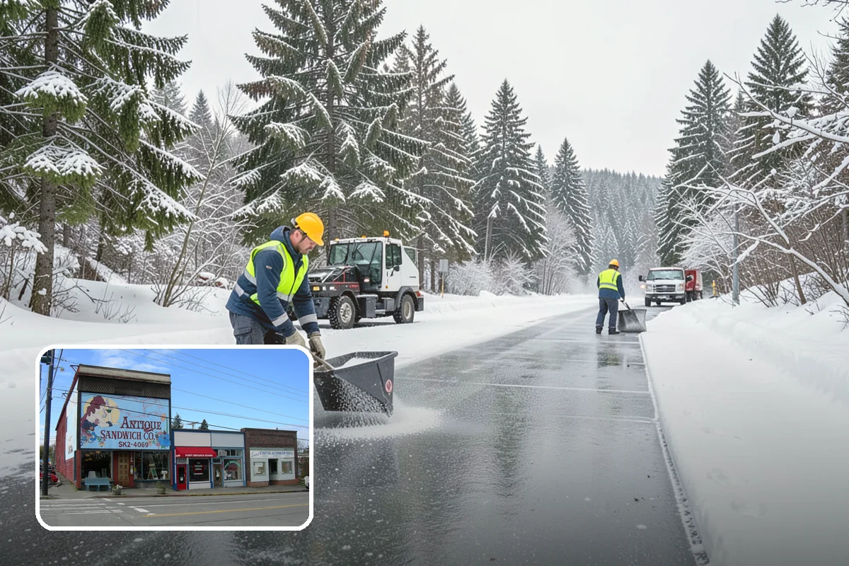 Plow Truck Service in Ruston, Pierce County, WA - Fast clearing of heavy maritime snow across large surfaces