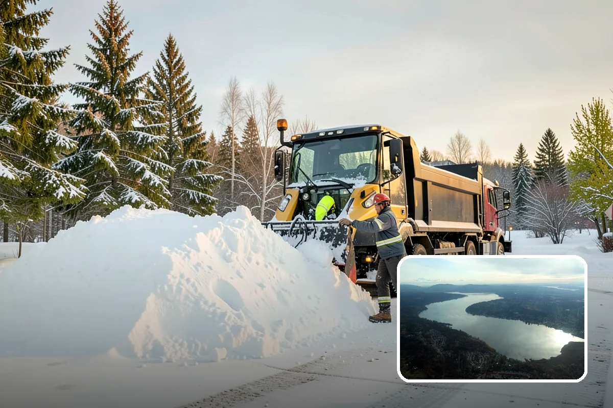 Plow Truck Service in Sammamish, King County, WA - Fast clearing of heavy maritime snow across large surfaces