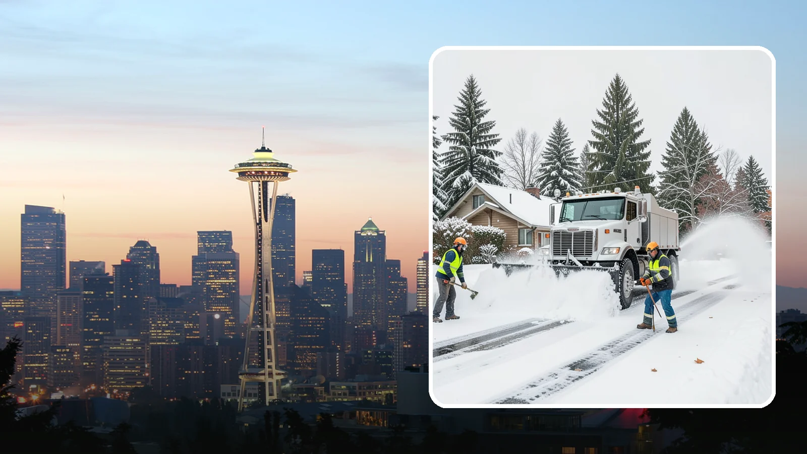 Plow Truck Service in Seattle, King County, WA - Our plow trucks clear driveways, lots, and access roads across Western Washington quickly and thoroughly.