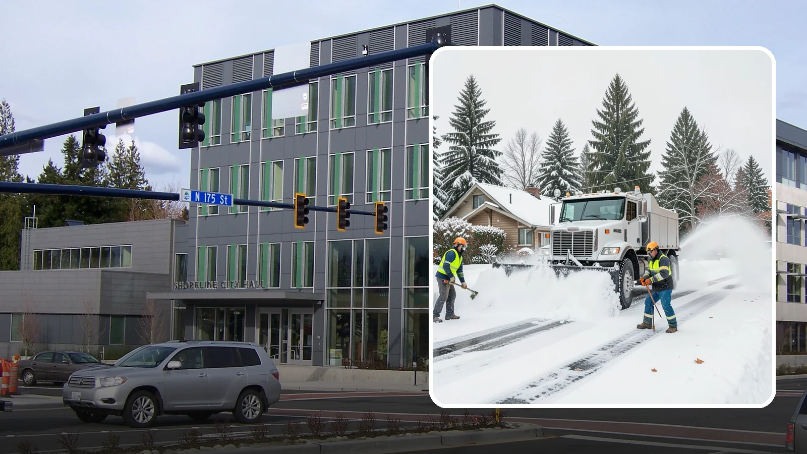 Plow Truck Service in Shoreline, King County, WA - Our plow trucks clear driveways, lots, and access roads across Western Washington quickly and thoroughly.