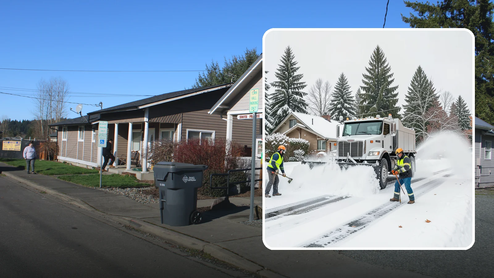 Plow Truck Service in South Prairie, Pierce County, WA - Our plow trucks clear driveways, lots, and access roads across Western Washington quickly and thoroughly.
