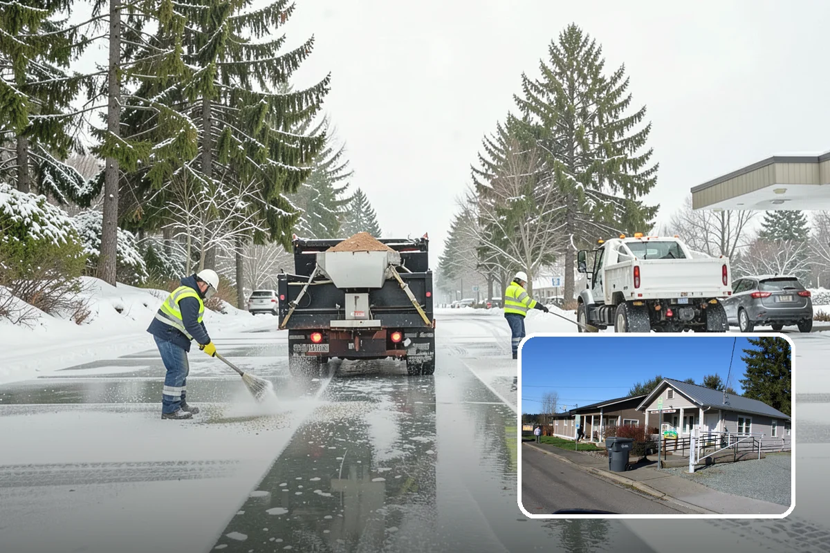 Plow Truck Service in South Prairie, Pierce County, WA - Fast clearing of heavy maritime snow across large surfaces