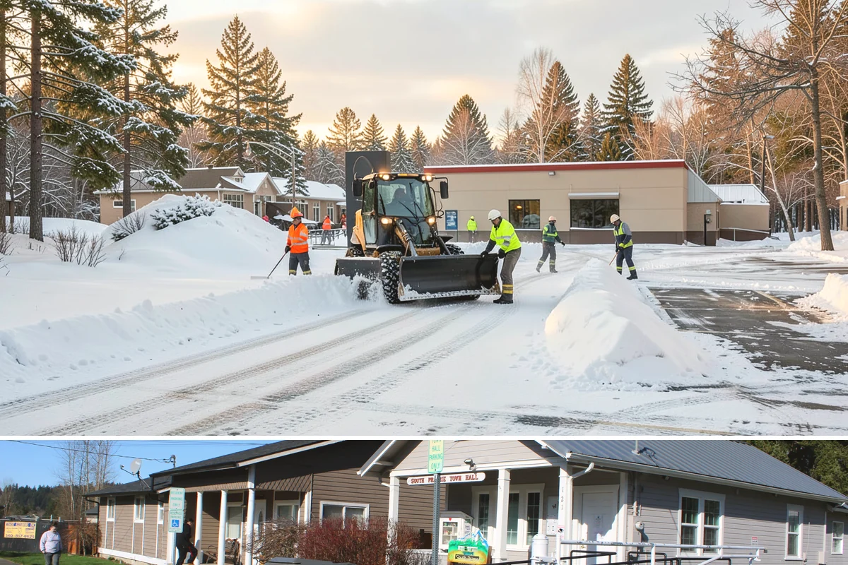 Plow Truck Service in South Prairie, Pierce County, WA - Plow truck service runs from the first lowland snowfall in late November through the last events of February and early March.