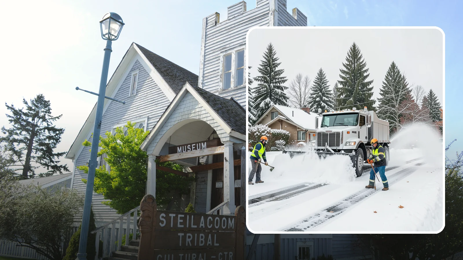 Plow Truck Service in Steilacoom, Pierce County, WA - Our plow trucks clear driveways, lots, and access roads across Western Washington quickly and thoroughly.