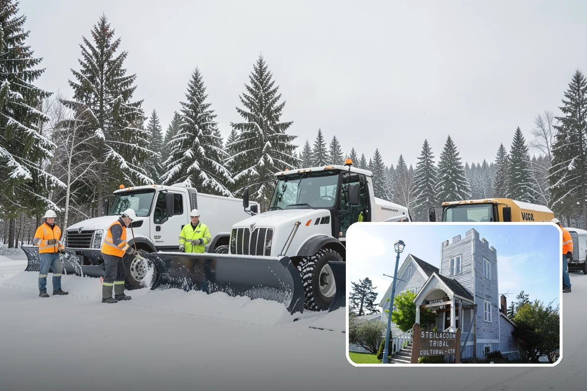 Plow Truck Service in Steilacoom, Pierce County, WA - Fast clearing of heavy maritime snow across large surfaces
