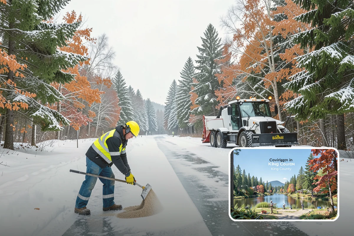Polar Vortex Response in Covington, King County, WA - Cold-rated deicer chemistry that keeps working when rock salt quits
