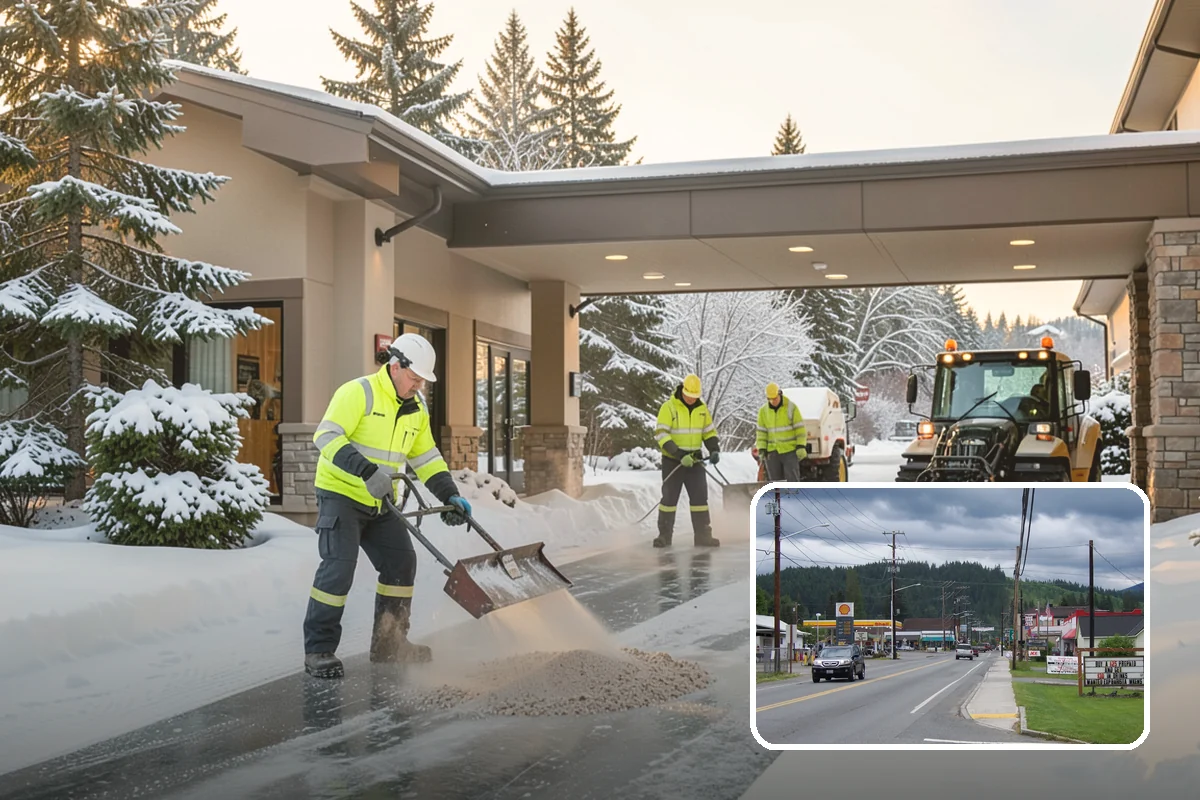Polar Vortex Response in Granite Falls, Snohomish County, WA - Cold-rated deicer chemistry that keeps working when rock salt quits