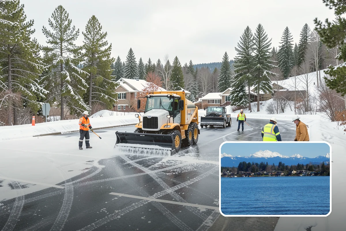 Polar Vortex Response in Lake Stevens, Snohomish County, WA - Cold-rated deicer chemistry that keeps working when rock salt quits