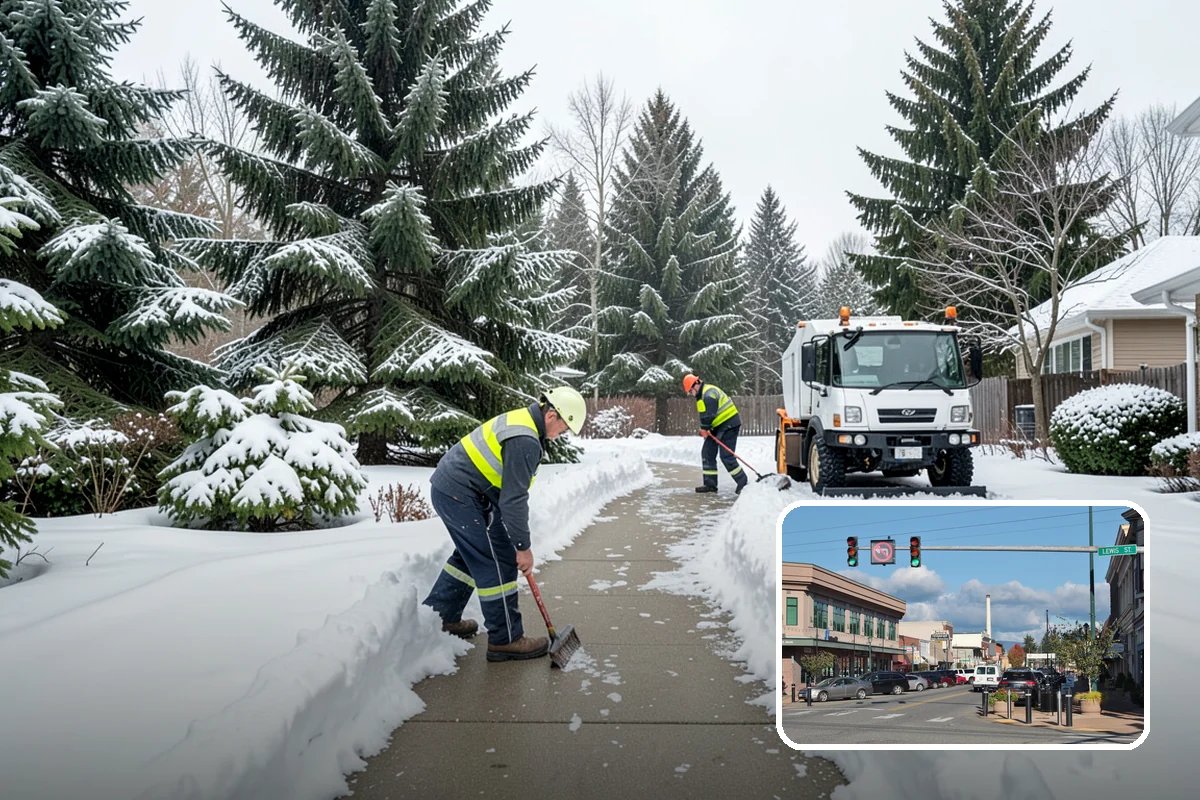 Polar Vortex Response in Monroe, Snohomish County, WA - Cold-rated deicer chemistry that keeps working when rock salt quits