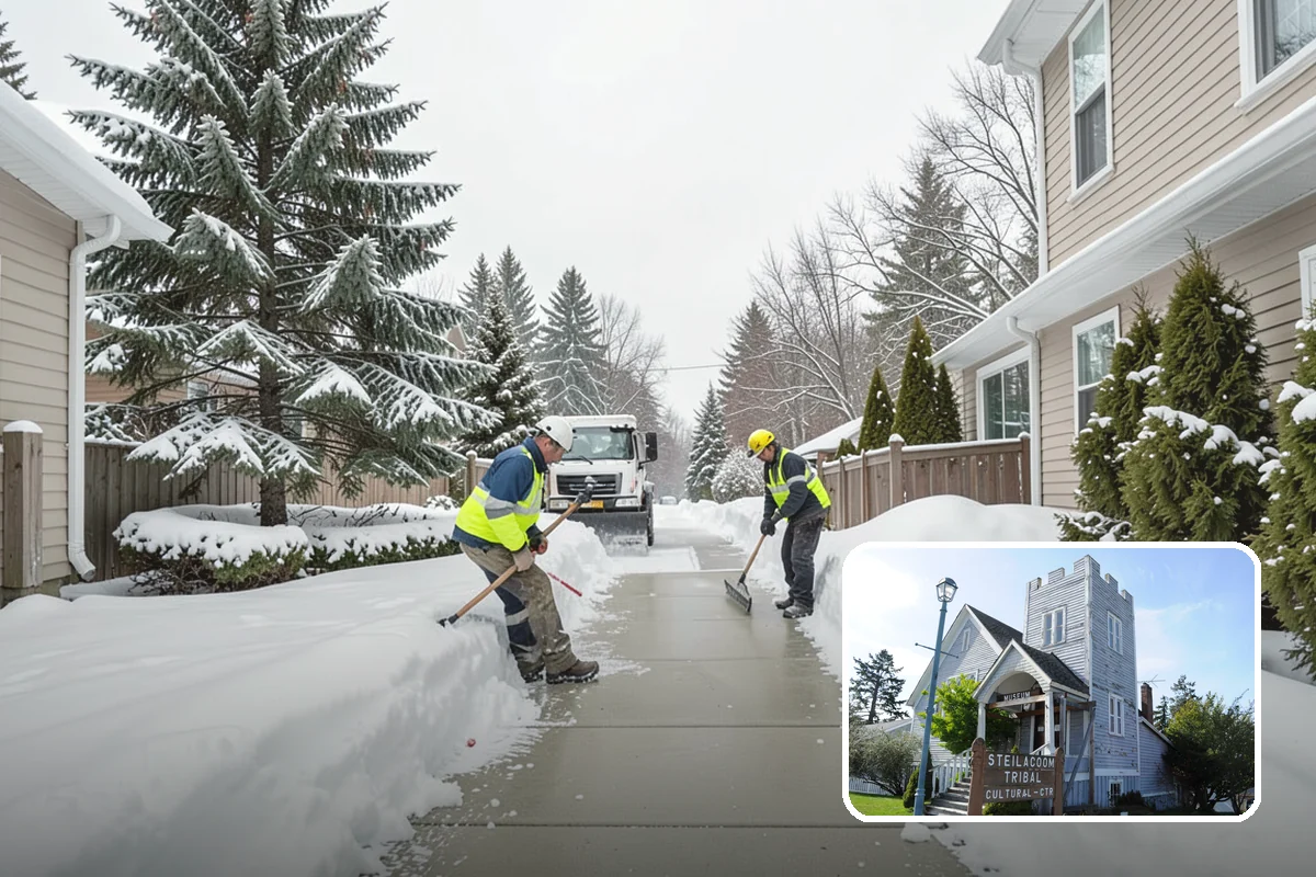 Polar Vortex Response in Steilacoom, Pierce County, WA - Cold-rated deicer chemistry that keeps working when rock salt quits