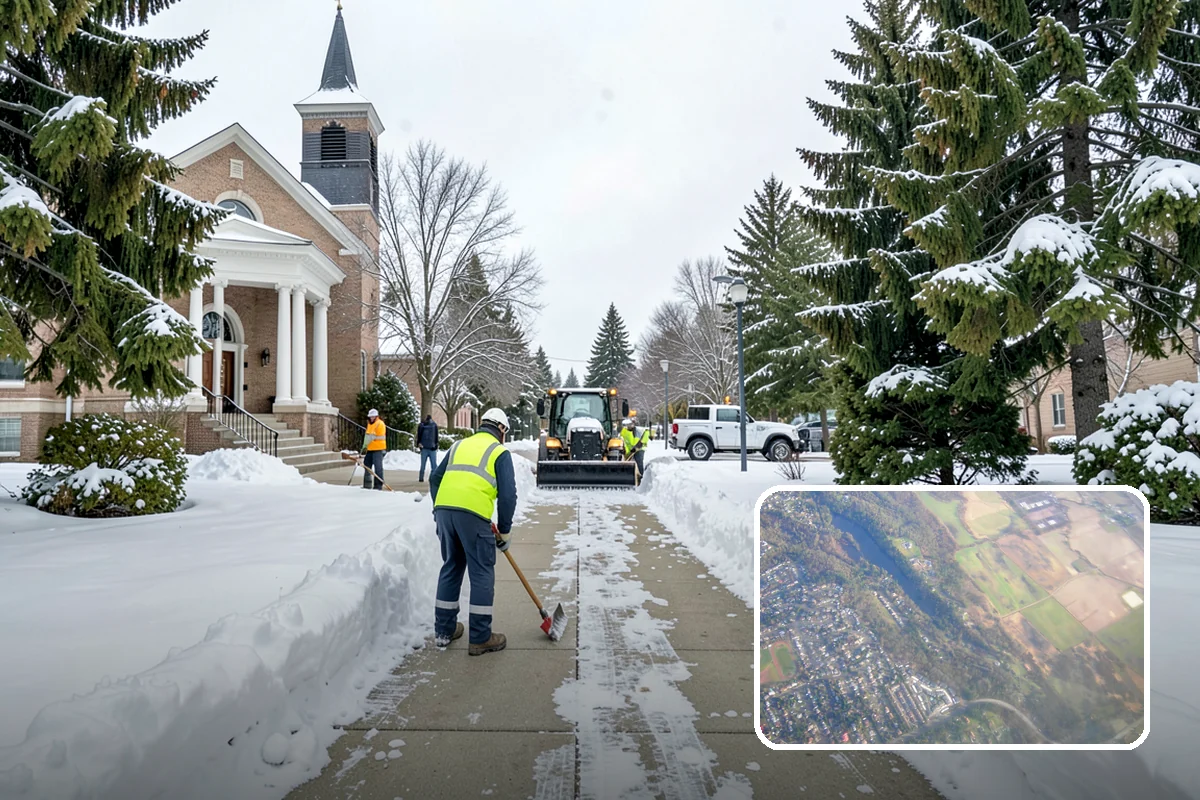 Police Station Snow Removal in Algona, King County, WA - Patrol and staff lots cleared around the clock