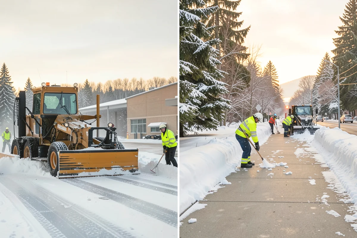 Police Station Snow Removal in Anacortes, Skagit County, WA - Identify patrol lots, sally ports, and public entrances