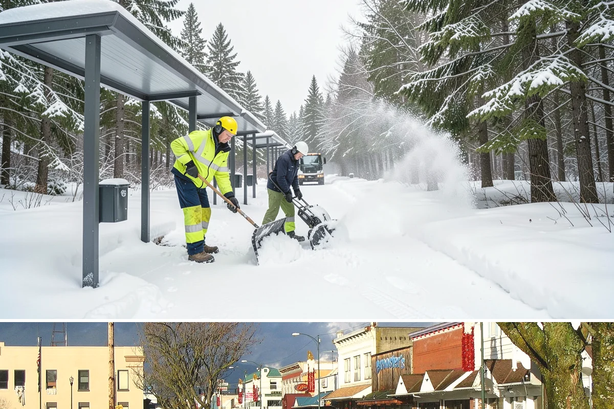 Police Station Snow Removal in Arlington, Snohomish County, WA - Stations require reliable coverage from late November through February during lowland freeze events.