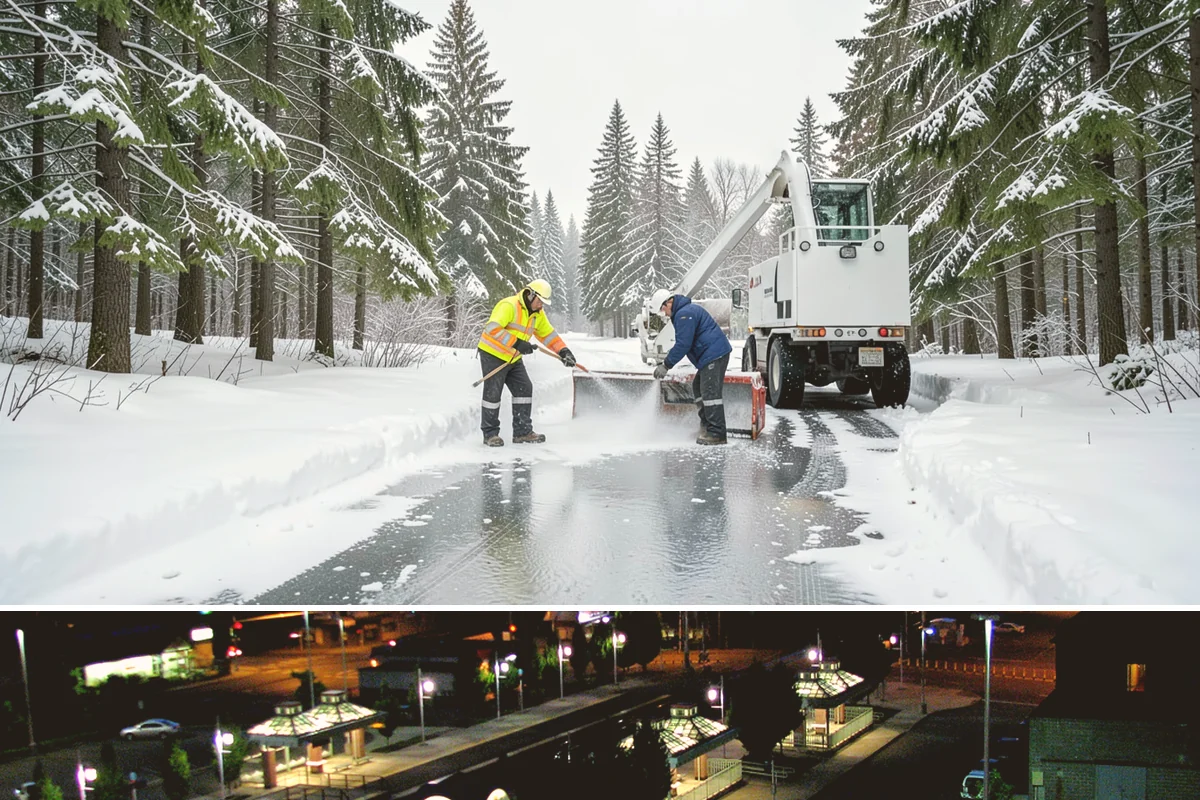 Police Station Snow Removal in Auburn, King County, WA - Stations require reliable coverage from late November through February during lowland freeze events.