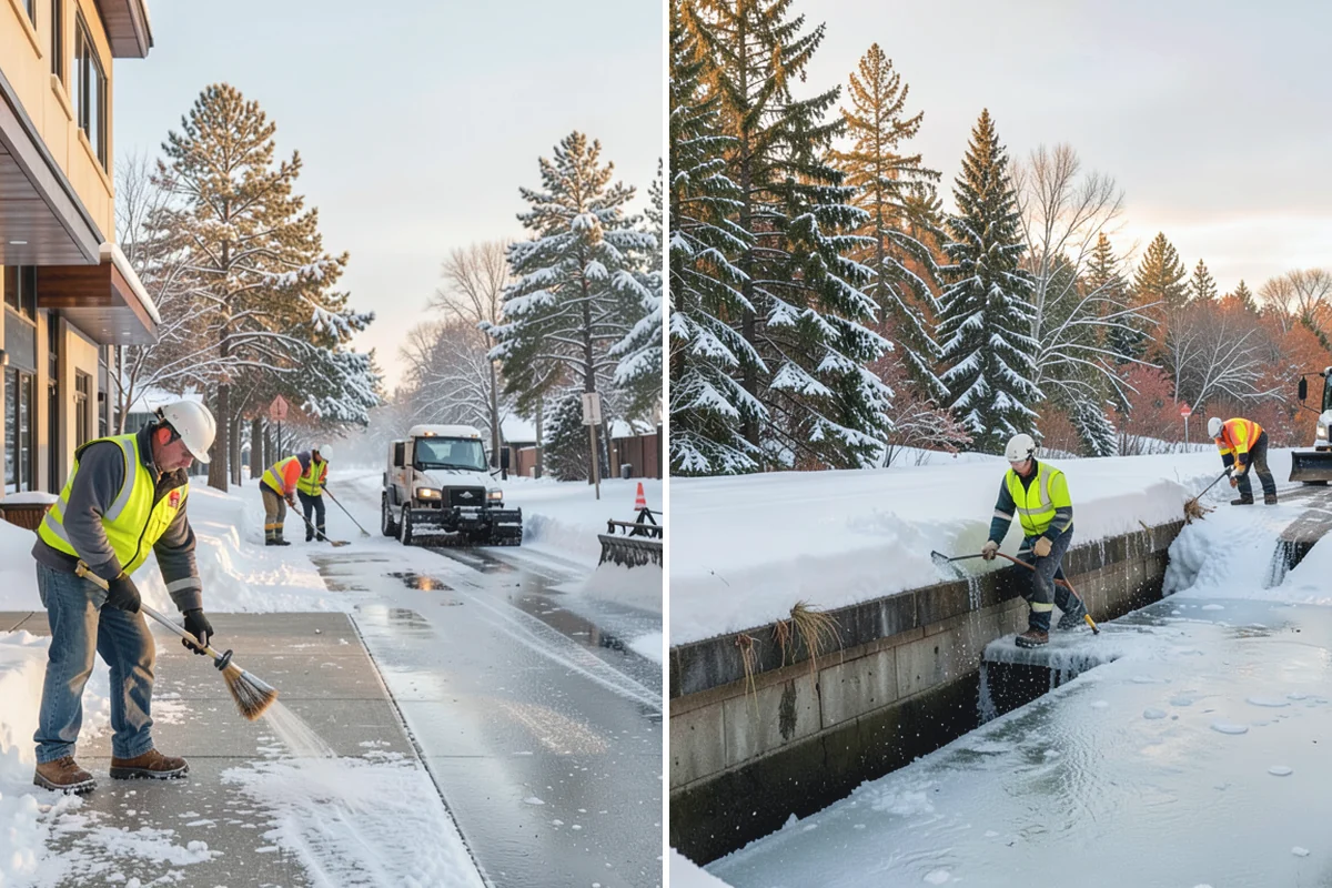 Police Station Snow Removal in Beaux Arts Village, King County, WA - Identify patrol lots, sally ports, and public entrances