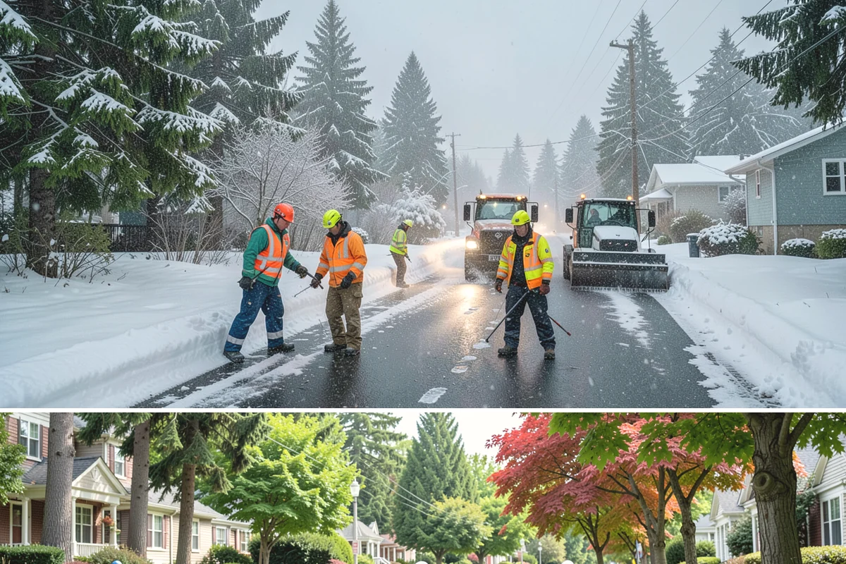 Police Station Snow Removal in Beaux Arts Village, King County, WA - Stations require reliable coverage from late November through February during lowland freeze events.