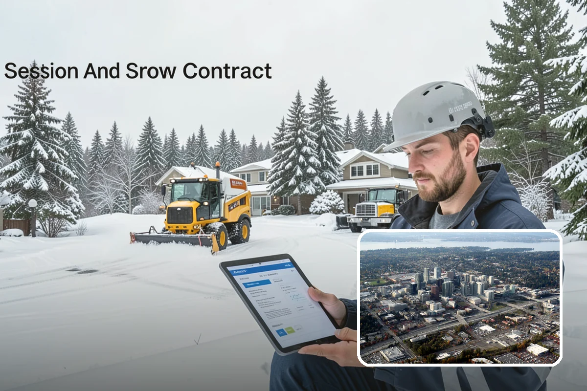 Police Station Snow Removal in Bellevue, King County, WA - Patrol and staff lots cleared around the clock