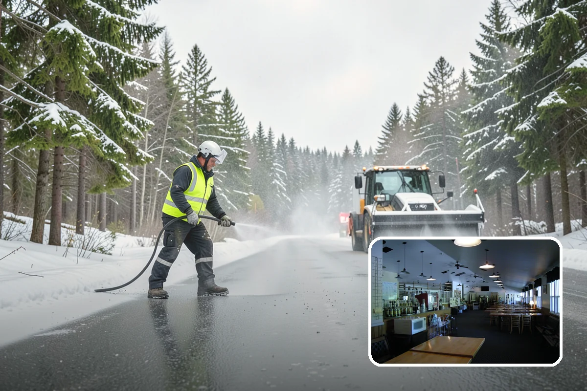 Police Station Snow Removal in Black Diamond, King County, WA - Patrol and staff lots cleared around the clock