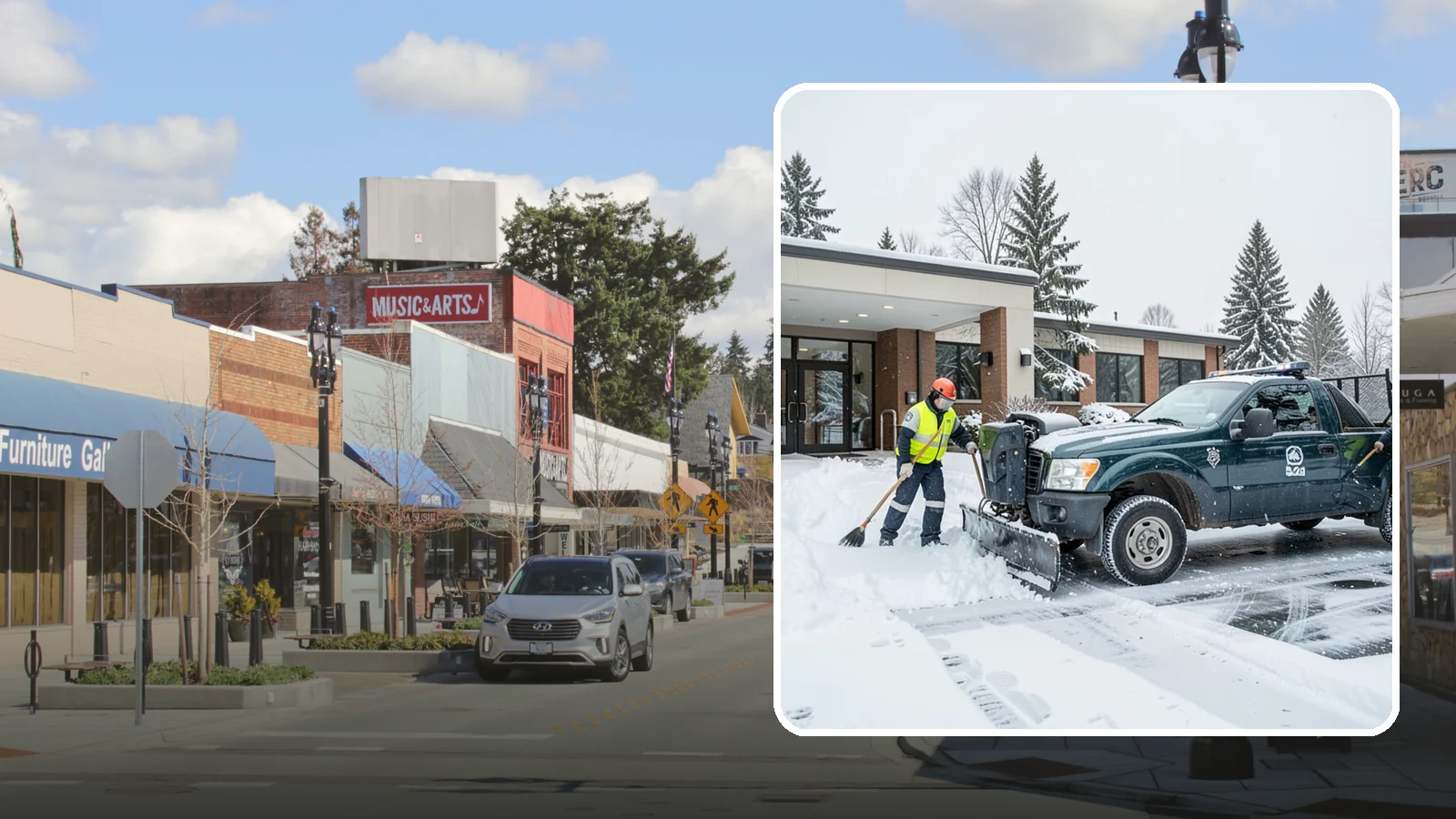 Police Station Snow Removal in Bothell, King County, WA - We keep police station lots, sally ports, and secure entrances clear so patrol vehicles and personnel move without delay in any...