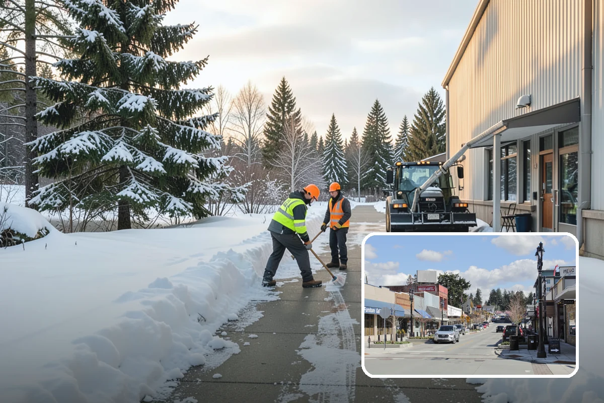 Police Station Snow Removal in Bothell, King County, WA - Patrol and staff lots cleared around the clock