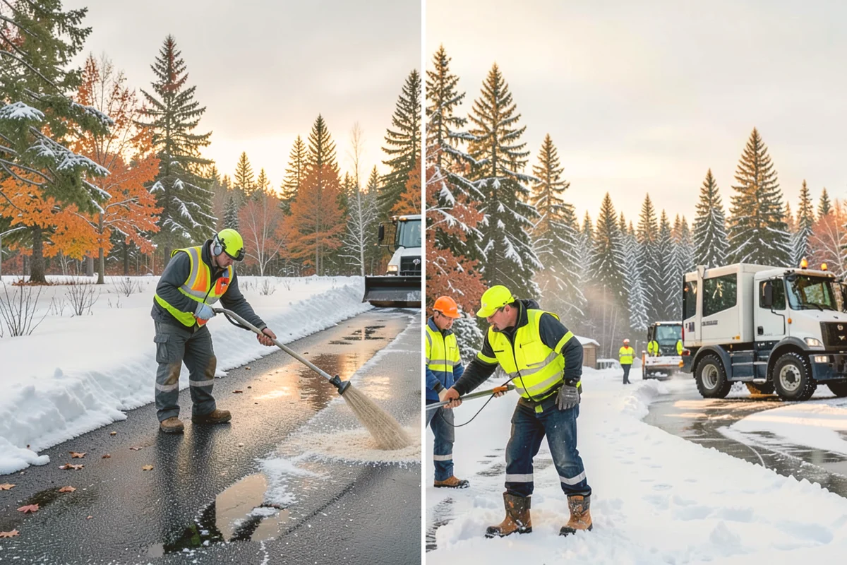 Police Station Snow Removal in Brier, Snohomish County, WA - Identify patrol lots, sally ports, and public entrances
