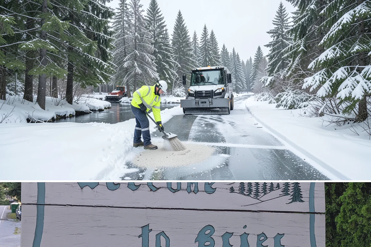 Police Station Snow Removal in Brier, Snohomish County, WA - Stations require reliable coverage from late November through February during lowland freeze events.