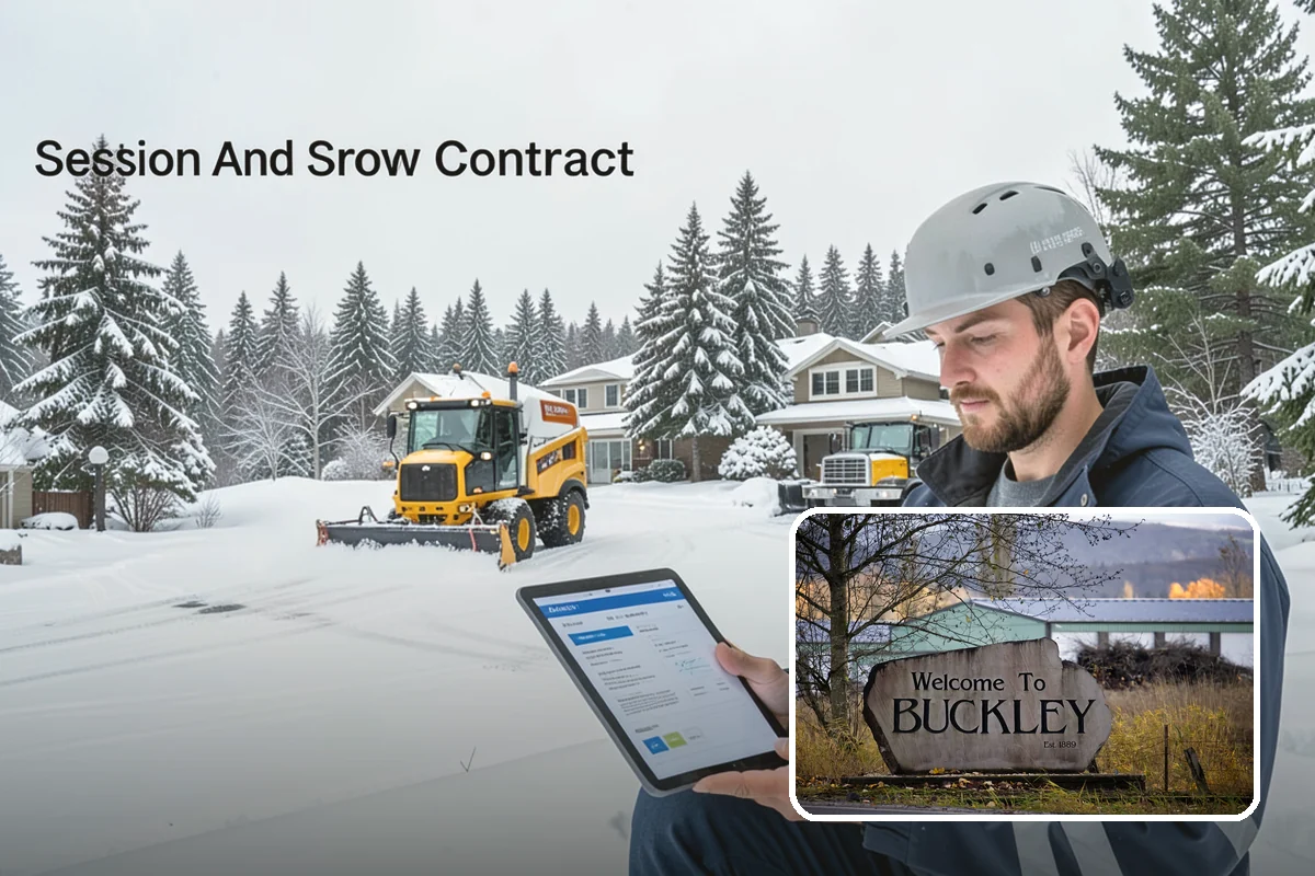 Police Station Snow Removal in Buckley, Pierce County, WA - Patrol and staff lots cleared around the clock
