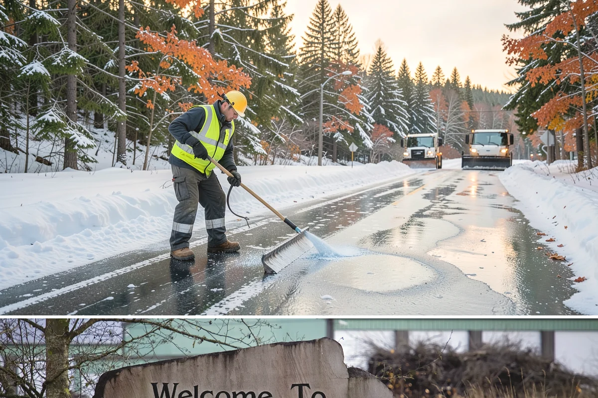 Police Station Snow Removal in Buckley, Pierce County, WA - Stations require reliable coverage from late November through February during lowland freeze events.