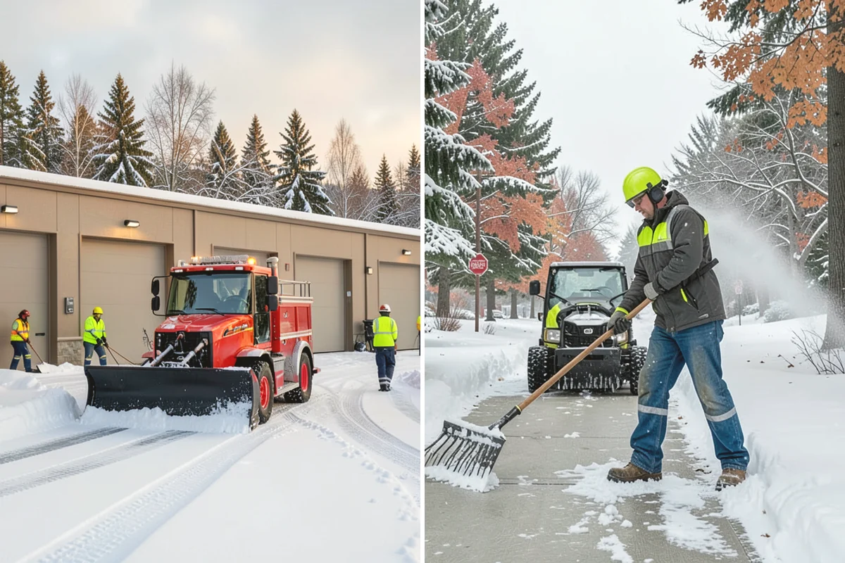 Police Station Snow Removal in Burien, King County, WA - Identify patrol lots, sally ports, and public entrances