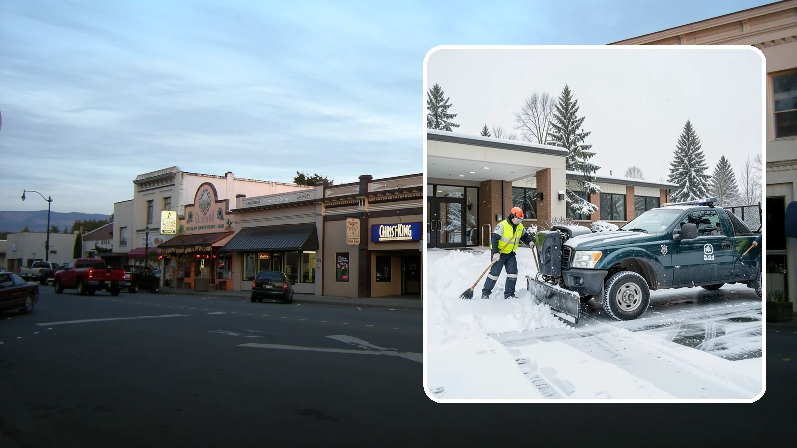 Police Station Snow Removal in Burlington, Skagit County, WA - We keep police station lots, sally ports, and secure entrances clear so patrol vehicles and personnel move without delay in any...