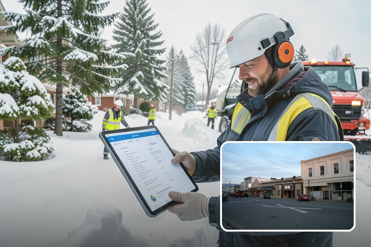 Police Station Snow Removal in Burlington, Skagit County, WA - Patrol and staff lots cleared around the clock