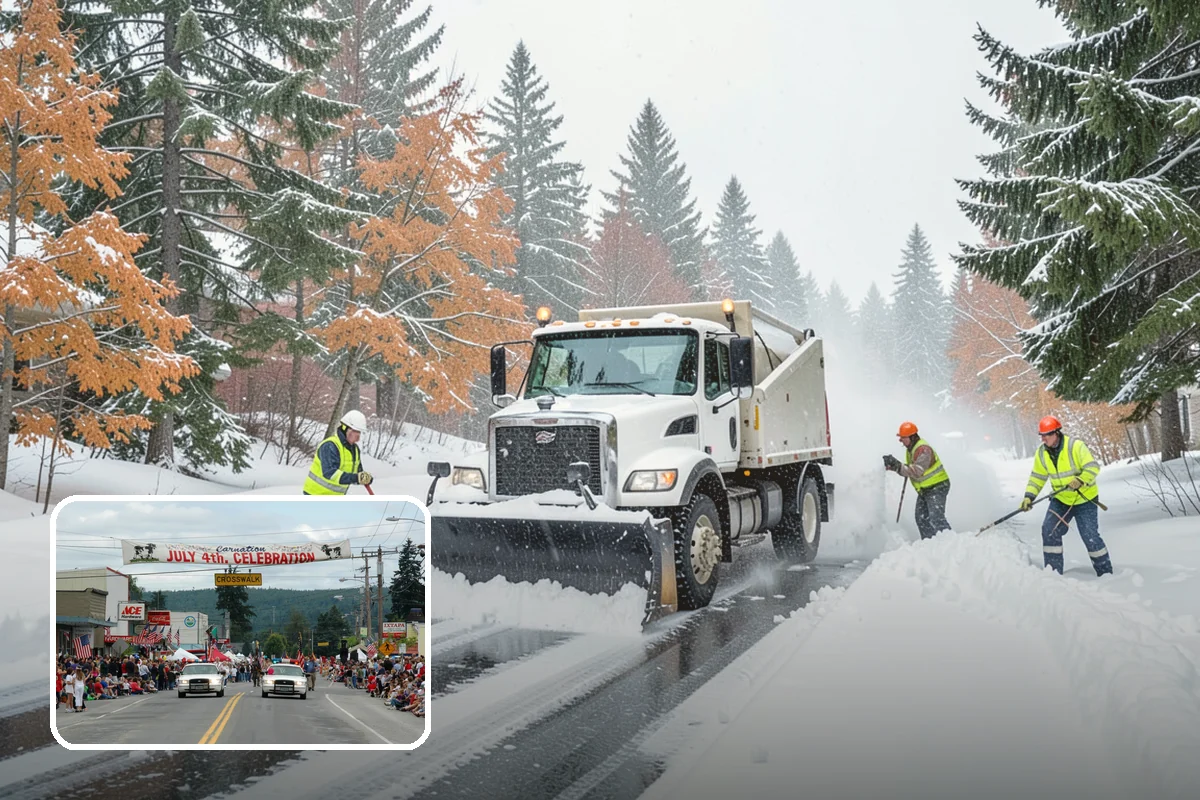 Police Station Snow Removal in Carnation, King County, WA - Patrol and staff lots cleared around the clock