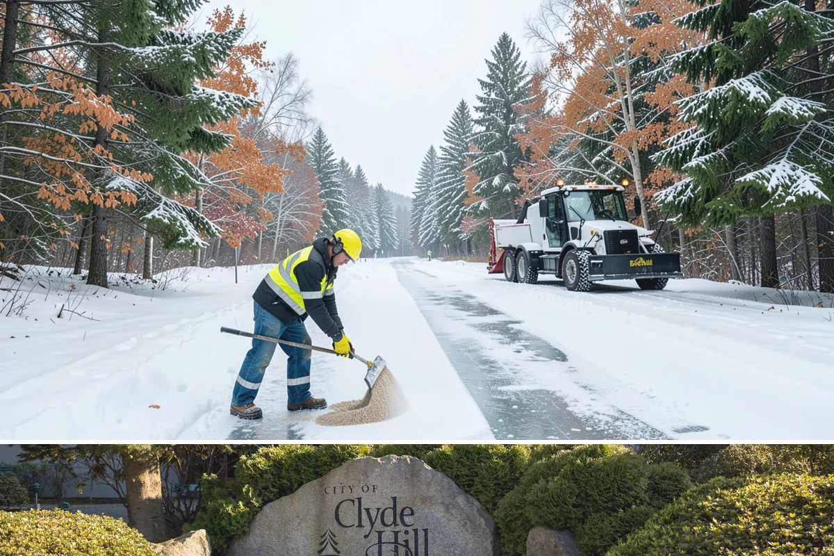Police Station Snow Removal in Clyde Hill, King County, WA - Stations require reliable coverage from late November through February during lowland freeze events.
