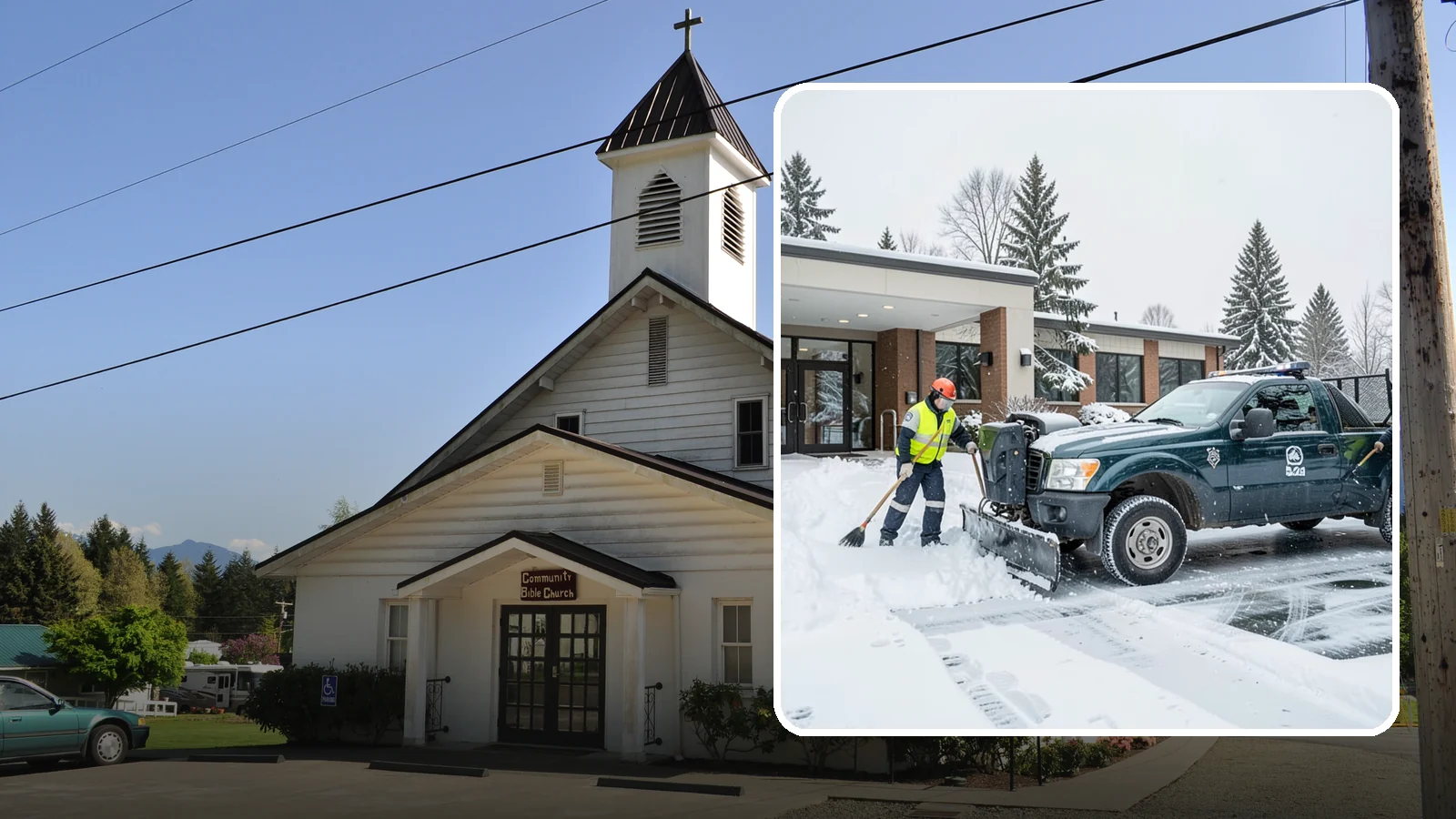 Police Station Snow Removal in Concrete, Skagit County, WA - We keep police station lots, sally ports, and secure entrances clear so patrol vehicles and personnel move without delay in any...
