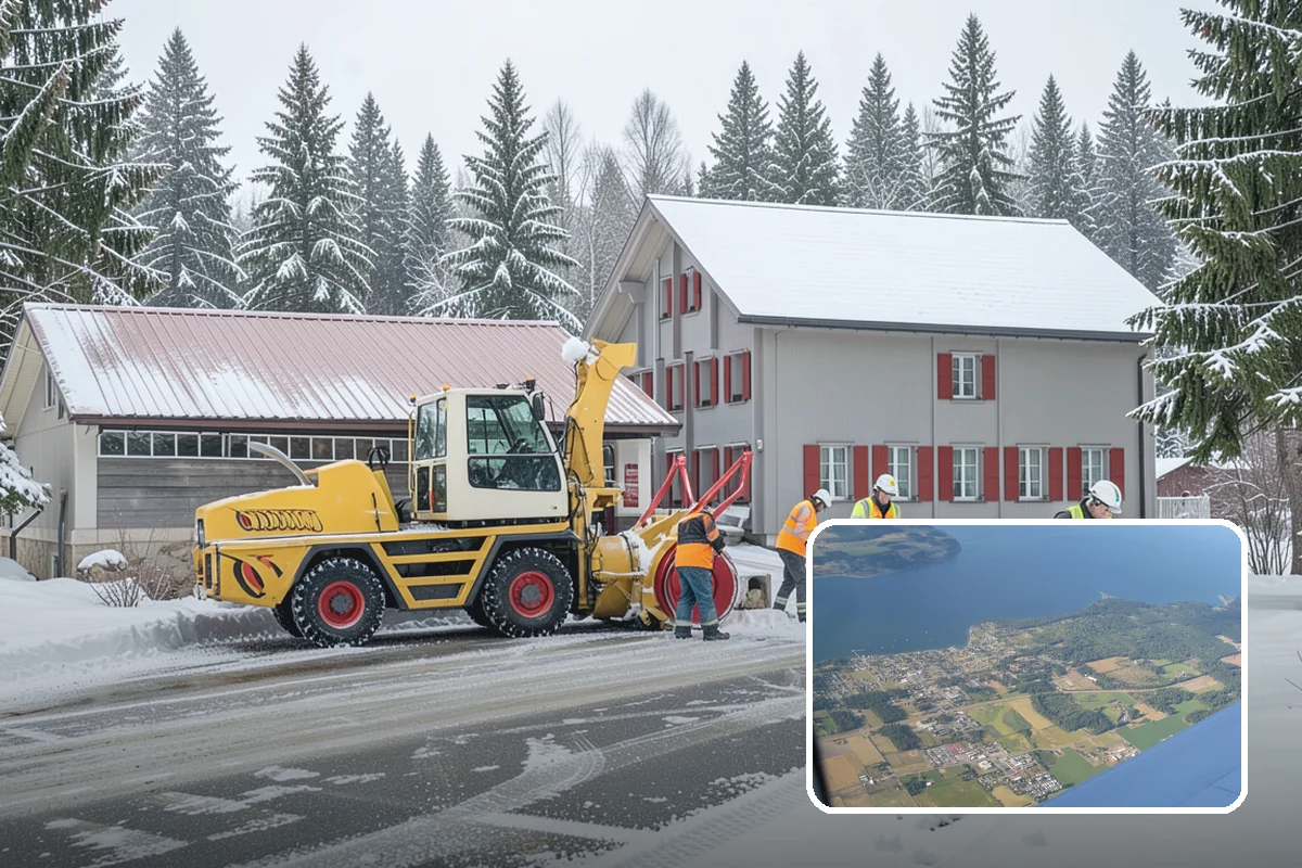 Police Station Snow Removal in Coupeville, Island County, WA - Patrol and staff lots cleared around the clock
