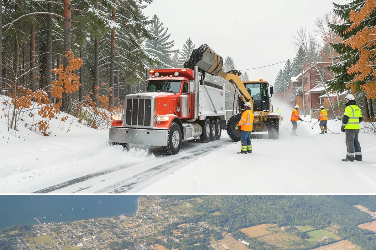 Police Station Snow Removal in Coupeville, Island County, WA - Stations require reliable coverage from late November through February during lowland freeze events.